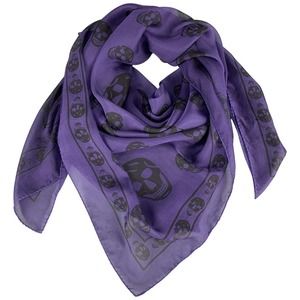 Alexander McQueen Purple and Black Silk Scarf